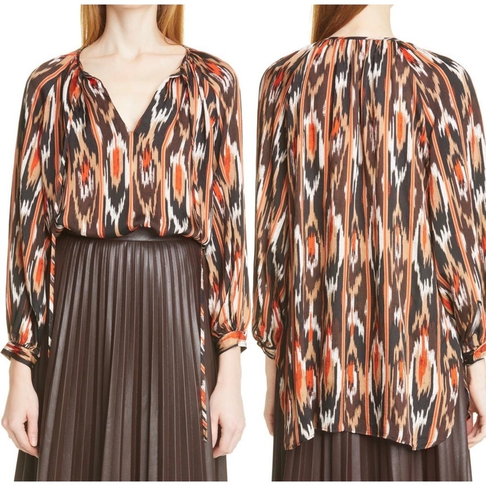 NEW. Hugo Boss Bilinea Ikat Long Sleeve Top Size 10